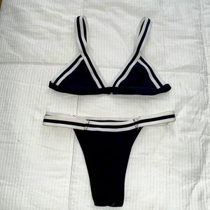 Zaful Black & White Bathing Suit